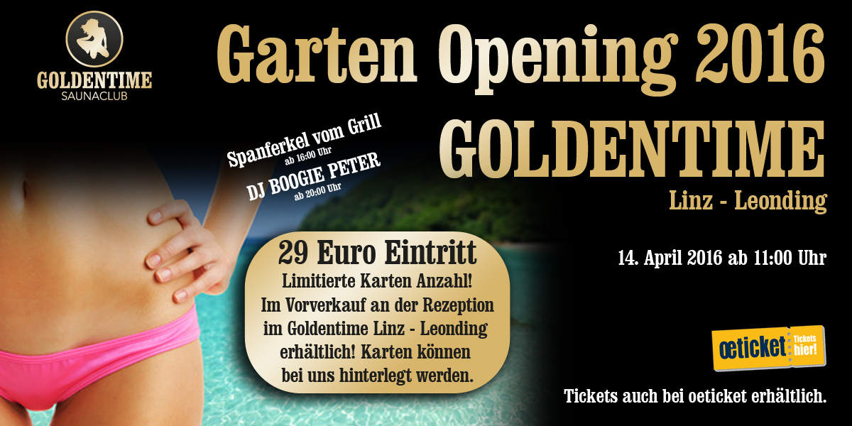 Garten Opening 2016 am 14.04. ab 11.00 Uhr