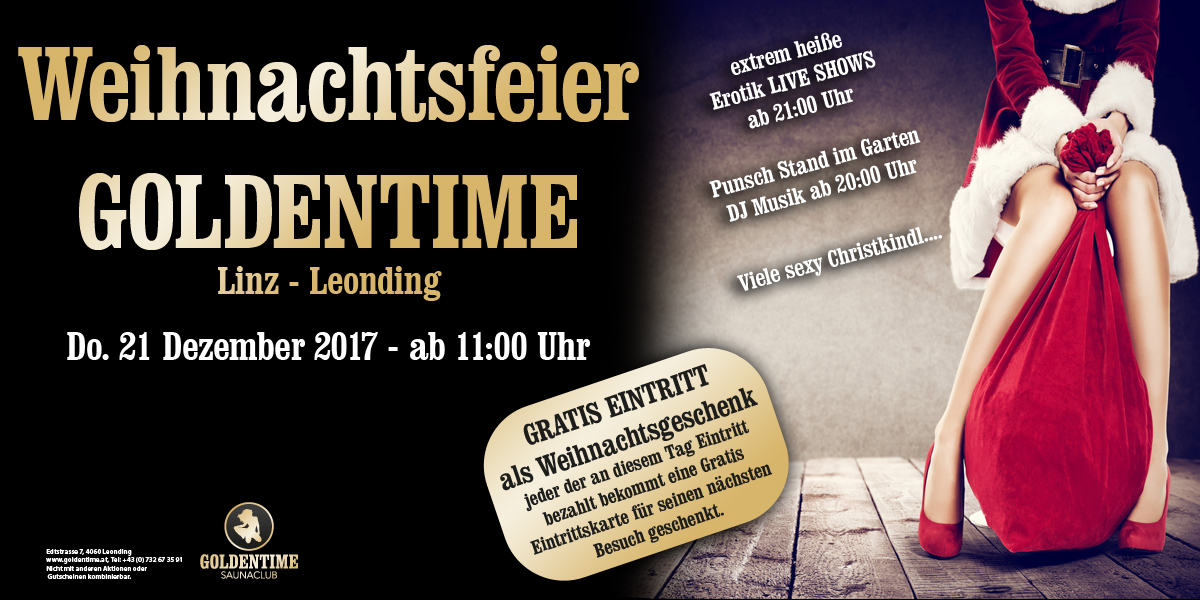 Weihnachtsfeier Goldentime Linz-Leonding am Do. 21 Dezember