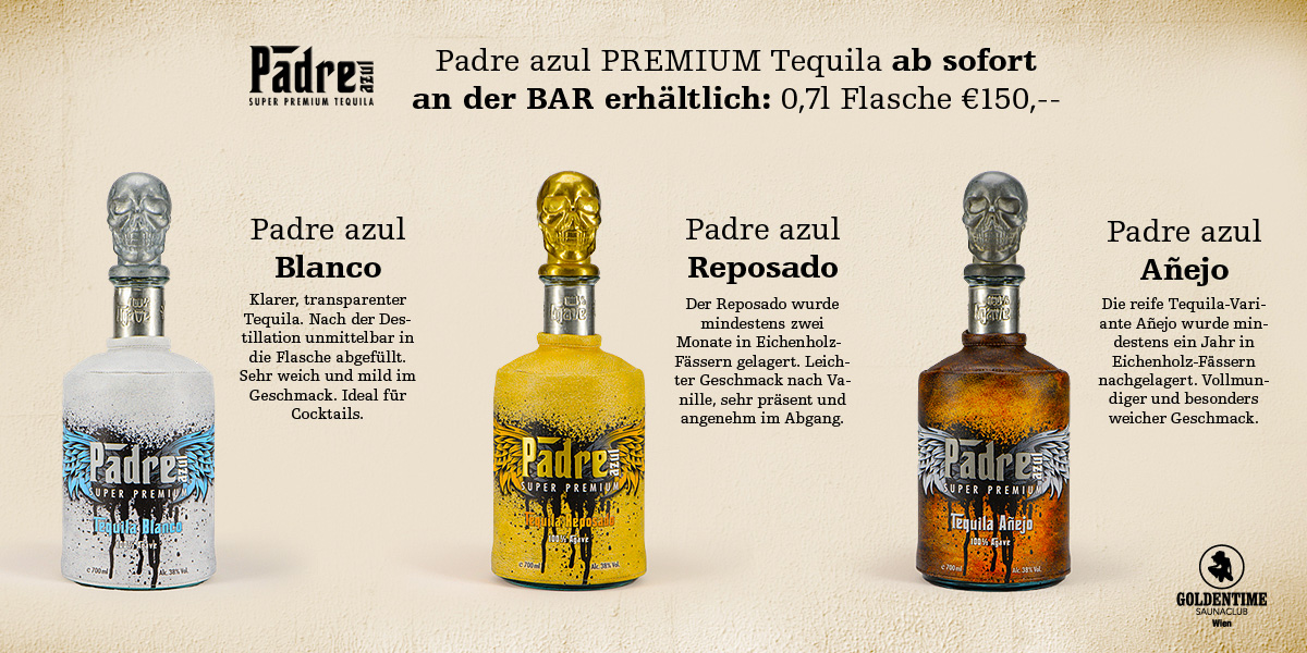 Premium Tequila PADRE AZUL ab sofort an der Bar erhältlich